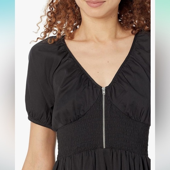 The Drop Women's Daksha Cotton Smocked Zipper Detail
Dress, Black new - Picture 2 of 6